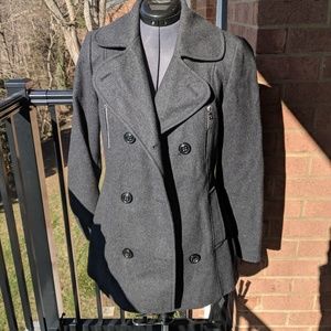 Size Small Gray Wool Blend Peacoat